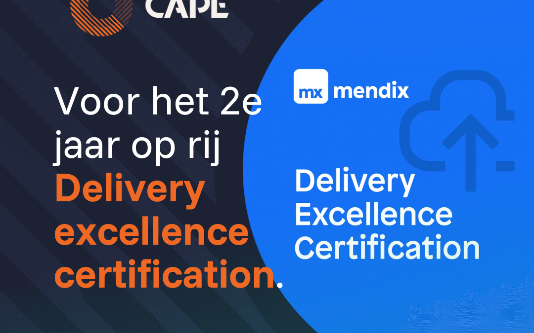 CAPE behaalt Mendix Delivery Excellence certificering