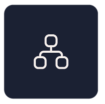 Hierarchie funcites sitemap Blauwe achtergrond